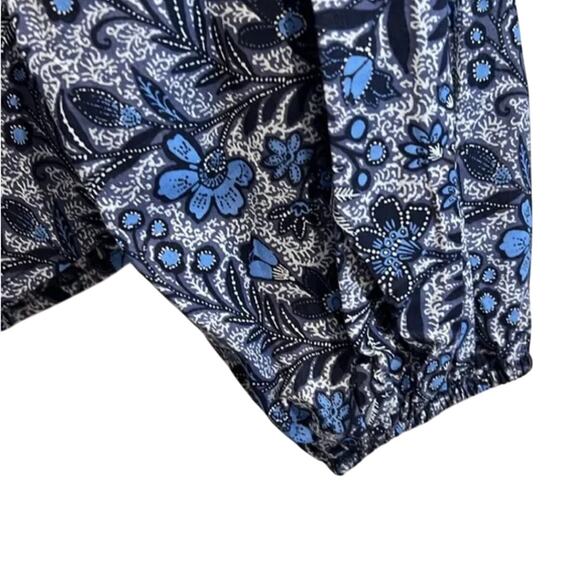 Evereve Blue and Black Floral Blouse - Picture 7 of 8